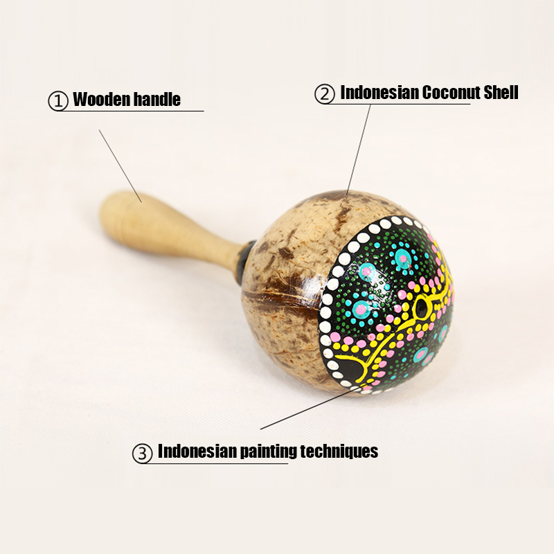 Painted Coconut Shell Maracas  - Musical Instrument Maraca recensie en prijs